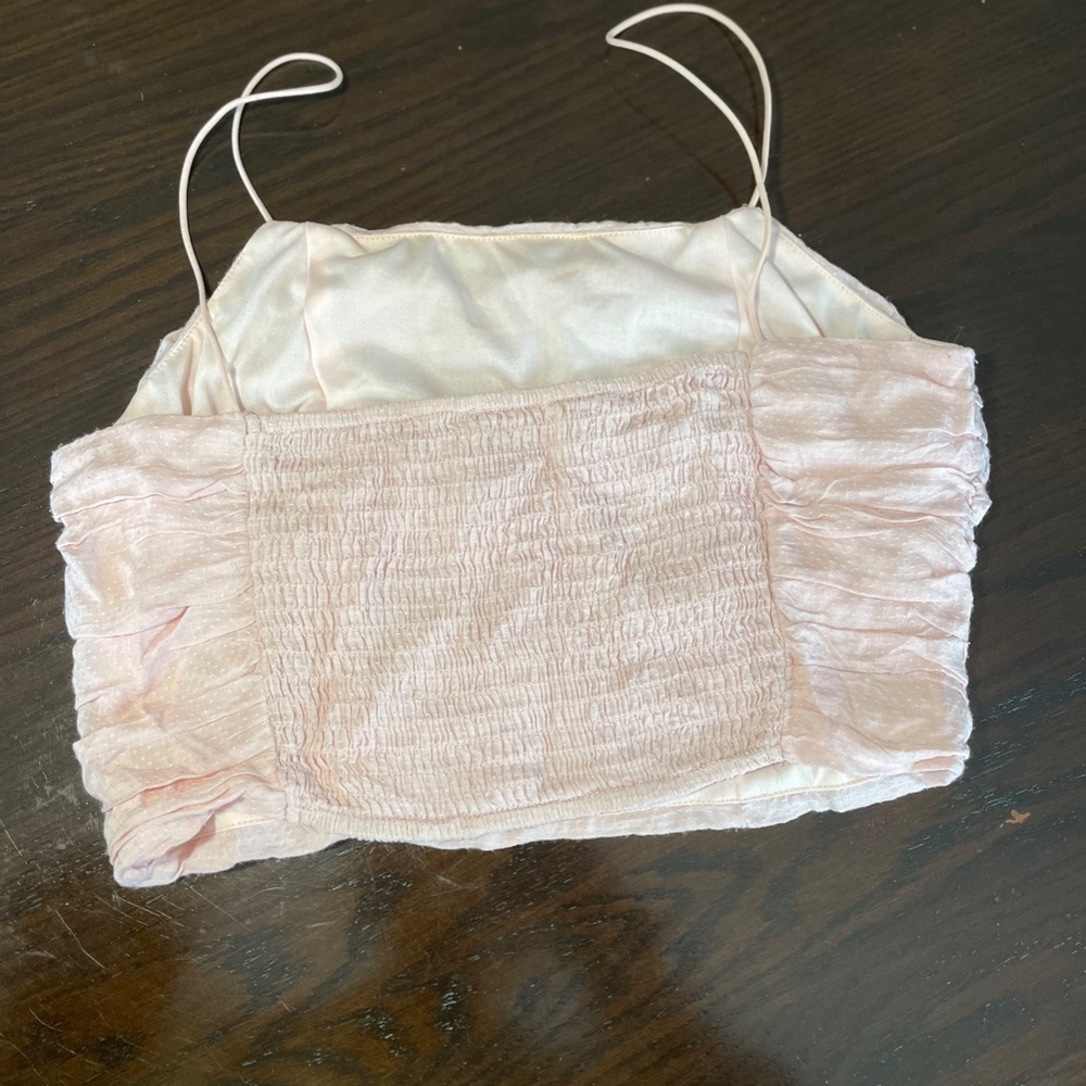 Baby Pink Ruched Cropped Tank - Picture 4 of 4